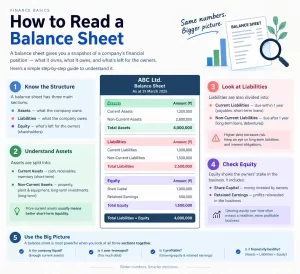 Beginner guide diagram for reading a balance sheet