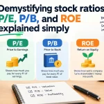 Visual guide to stock ratios P/E, P/B, and ROE explained simply